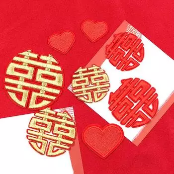 Наклейка на ткань со словом «двойное счастье», наклейка на самоклеящуюся заплатку, свадебные принадлежности, оформление свадебной комнаты, наклейка на одежду со словом «счастливо» Love small