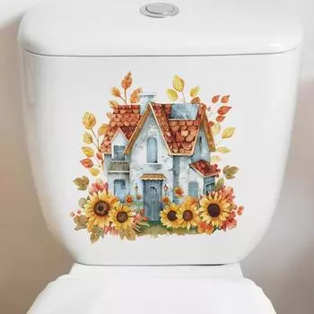 Наклейка на туалет для дома, съемная самоклеящаяся водонепроницаемая наклейка из ПВХ для гостиной, стены искусства, ванной комнаты A
