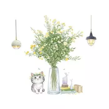 Наклейка на туалет Лист Цветок Декоративная Наклейка на Стену Самоклеящаяся Наклейка На Стену разноцветный