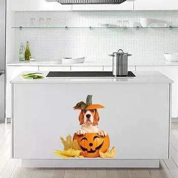 Наклейка на туалет с тыквой на Хэллоуин, водонепроницаемая, самоклеящаяся, сильная липкость, яркий цвет, стена для ванной комнаты