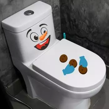 Наклейка на туалет Снеговик самоклеящаяся отличная липкость противоскользящая мультяшная рождественская наклейка «сделай сам» водонепроницаемая настенная наклейка для унитаза, спальни, холодильника, квартиры Snowman