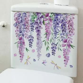 Наклейка на унитаз Ботаническая ветка Цветочная лоза Креативный дизайн своими руками Наклейка на унитаз для