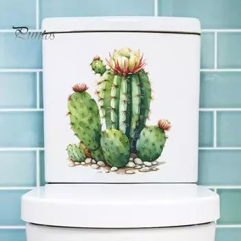 Наклейка на унитаз, яркий цвет, изысканный цветочный узор, наклейка на крышку унитаза, легко использовать для украшения домашней ванной комнаты зелёный