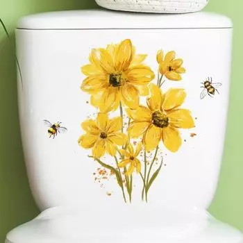 Наклейка на унитаз, съемная самоклеящаяся водостойкая ПВХ гостиная, настенная художественная наклейка на крышку унитаза для ванной комнаты