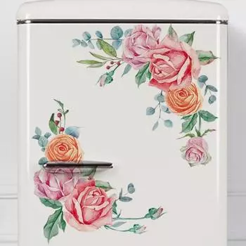 Наклейка на унитаз, съемная водонепроницаемая наклейка с зеленым листом и цветочным рисунком на крышку унитаза для украшения дома, ванной комнаты B