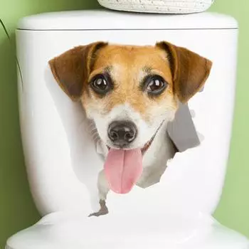 Наклейка на унитаз с мультяшными животными, съемная самоклеящаяся водостойкая ПВХ гостиная, настенная наклейка для ванной комнаты, украшение для крышки унитаза D