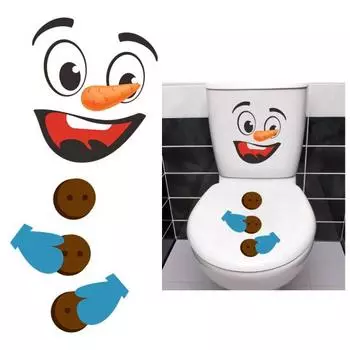 Наклейка на унитаз, снеговик, мультяшный DIY, самоклеящаяся, отличная липкость, противоскользящая, рождественская, водонепроницаемая, настенная, для унитаза, спальни, холодильника Snowman