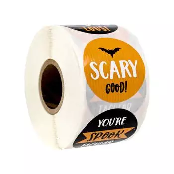 Наклейка на упаковку на Хэллоуин, праздничная вечеринка, подарочная этикетка, коробка конфет, скрапбукинг, ужас, жуткая, жуткая упаковка, печать, украшение