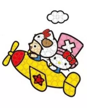Наклейка на ювелирные изделия One Piece x Hello Kitty «Самолёт»