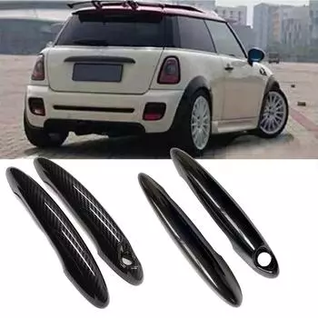Наклейка на внешнюю ручку двери для MINI Cooper S JCW R50 R52 R53 R55 R56 R57 R58 R59 R61 2 шт./компл. Аксессуары для стайлинга автомобиля Gloss Black