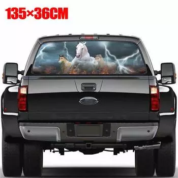 Наклейка на заднее окно автомобиля, белая лошадь, скачущая графическая наклейка для грузовика, джипа, внедорожника