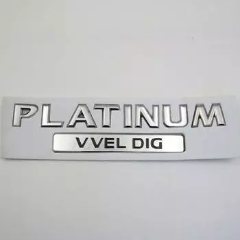 Наклейка на задний багажник автомобиля с объемными буквами платинового цвета VVEL DIG, эмблемой, логотипом, значком для Nissan Patrol Armada Y62 2013 - 2017 серебряный