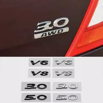 Наклейка на заднюю часть багажника автомобиля ABS, боковая эмблема для 3.0 5.0 V6 V8 XF X260 XE X Type F-Type S-Type, внешние аксессуары для автомобилей V6-Silver