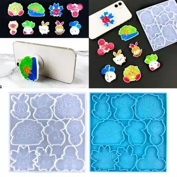 Наклейка на заднюю панель мобильного телефона с изображением животных из мультфильмов, эпоксидная форма, сделай сам, наклейка на заднюю панель мобильного телефона для младенцев, кронштейн для подушки безопасности, силиконовая форма 2