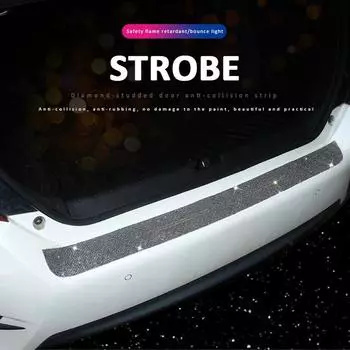 Наклейка на заднюю защитную пластину багажника автомобиля Diamond Crystal, накладка на задний бампер автомобиля, наклейка с защитой от ударов, автомобильные аксессуары чёрный