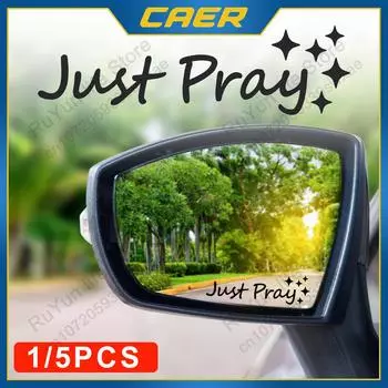 Наклейка на зеркало автомобиля, наклейка Just Pray, водонепроницаемая виниловая наклейка с защитой от солнца, декор для заднего стекла, аксессуары для салона автомобиля 8x2.3cm