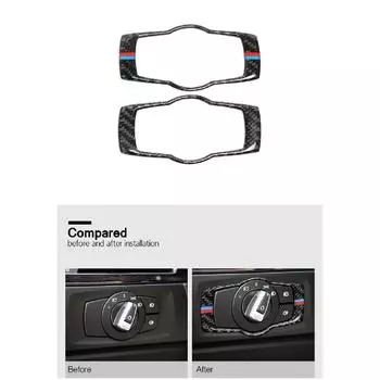 Наклейка-накладка из углеродного волокна на переключатель фар салона, аксессуары для автомобиля для BMW 3 серии E90 E92 E93 2008-2012, аксессуары для стайлинга автомобиля