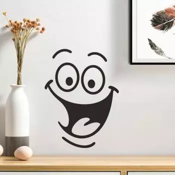 Наклейка-наклейка самоклеющаяся ПВХ забавная улыбка лицо наклейка на стену DIY домашнее искусство