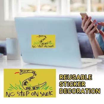 Наклейка «Нет шагу на Снека», наклейка с флагом Гадсдена, Америка, не наступай на меня, Патриот жёлтый