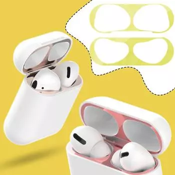 Наклейка от пыли для наушников Apple Airpods 4, наклейки для наушников, водонепроницаемые наклейки для зарядки Q8D2 Silver-for airpods 4