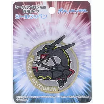 Наклейка-патч Inagaki Clothing Pokemon Black Rayquaza Высота 60 мм x Ширина 60 мм Наклейка Iron Adhesive POW005 Двойного назначения