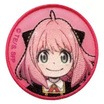 Наклейка-патч «Шпионская семья Аня» из коллекции Inagaki, розовая, высота 50 мм x ширина 50 мм, наклейка-железо, клей двойного назначения SFW001