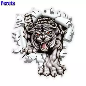 Наклейка Perets Animal для автомобилей, забавные автомобильные светоотражающие наклейки, аксессуары для стайлинга автомобилей 1PCS серый