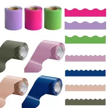 Наклейка-рамка для доски объявлений, зубчатая кайма для классной комнаты, офисного декора, водонепроницаемая декоративная лента в рулоне для пробковой доски белого цвета темно-синий