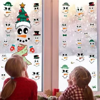 Наклейка «Рождественский снеговик» ПВХ, праздничный подарок, украшение, настенная наклейка, наклейка на холодильник, наклейка на чашку, наклейка на блокнот