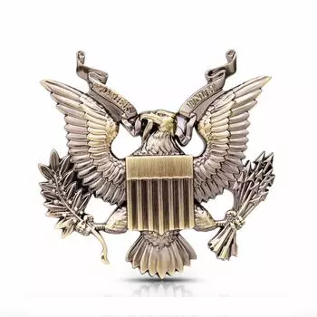 Наклейка с эмблемой на автомобиль из металла армии США (бронза)