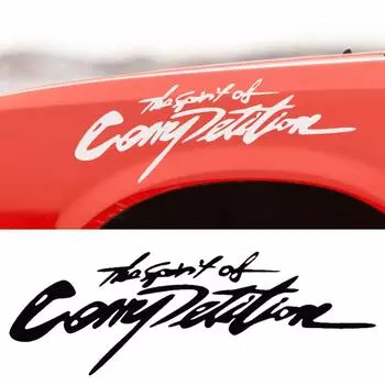 Наклейка с буквами на автомобиль 2 шт. Забавные наклейки на автомобиль Самоклеящиеся наклейки на автомобиль для украшения автомобиля, устойчивые к атмосферным воздействиям Дух соревнования чёрный