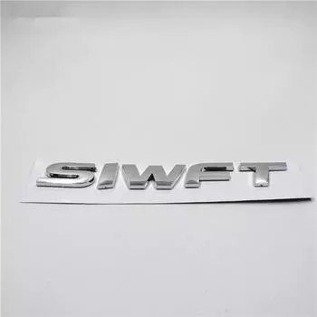 Наклейка с буквами Swift, значок задней эмблемы автомобиля серебряный
