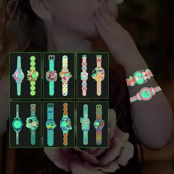 Наклейка с часами Светящиеся в темноте игрушки Светящиеся наклейки со звездами Флуоресцентная живопись Наклейки из ПВХ Игрушки для детей Мальчики Девочки