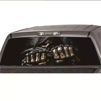 Наклейка с черепом на заднем стекле. Наклейка на заднее стекло для внедорожников, джипов, 135X36 см