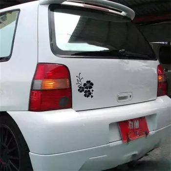 Наклейка с цветком автомобиля, наклейки на авто, окно, бампер, дверь, царапина, наклейки, виниловые наклейки для автомобиля, мотоцикла, внешнее украшение чёрный