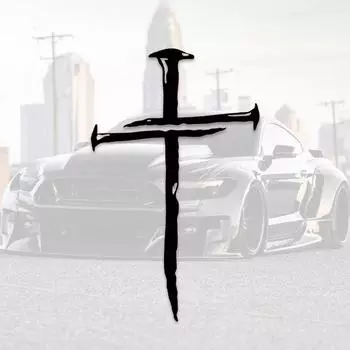 Наклейка с геометрическим крестом Прочный, легко наносимый винил для автомобилей, ноутбуков и т. д. — шикарная персонализация в любом месте 12.5x20cm