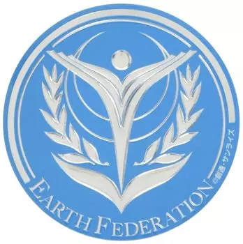 Наклейка с гравировкой на металле с эмблемой Mobile Suit Gundam UC 4 First Earth Federation