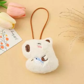 Наклейка с именем Capibara, мультяшная плюшевая кукла Capybara, анти-потеря, бирка для багажа, брелок, украшение на сумку белый