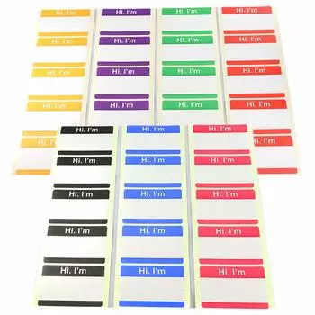 Наклейка с именем Royal Flush, 7 цветов, набор из 70 штук, сделано в Японии [Привет. Я] (красный, фиолетовый, желтый, зеленый, розовый, синий, черный)