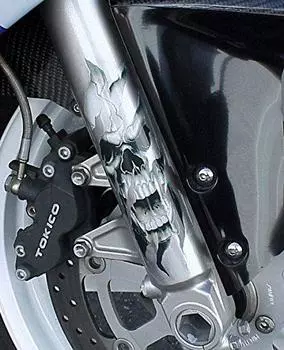 Наклейка с изображением черепа вилки i5 для Honda Kawasaki Suzuki Yamaha Harley