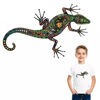 Наклейка с изображением геккона на одежде, толстовки с теплопередачей, футболка Diy Parches Ropa, термоклейкая одежда, нашивки с животными