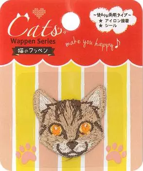 Наклейка с изображением кота на одежде Inagaki Bengal Cat Adhesive Dual Use CAT007 Sticker/Iron