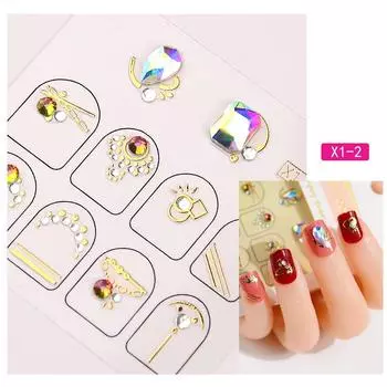 Наклейка с лазерным узором «Звездное небо» в виде симфонии Авроры, наклейка на ногти, водостойкий клей для украшения ногтей, аксессуары X1-1