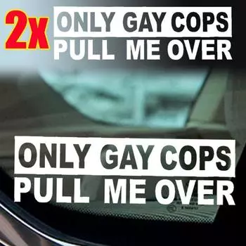 Наклейка с лозунгом на автомобильное лобовое стекло ТОЛЬКО ГОЙ-ПОЛИЦЫ ОСТАНАВЛИВАЮТ МЕНЯ, водонепроницаемая ажурная наклейка для модификации кузова автомобиля 1pcs белый