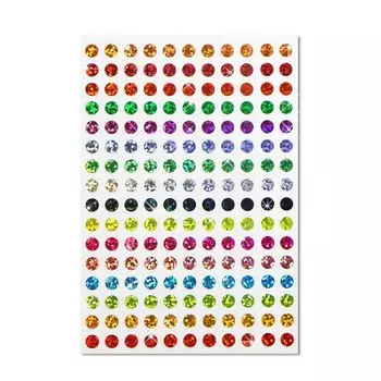 Наклейка с наградой, круглая наклейка, микс голограмм, большая емкость, 1 лист, 176 листов x 10 листов, размер печати, диаметр 6 мм, сверкающий пунпун мару YS-010