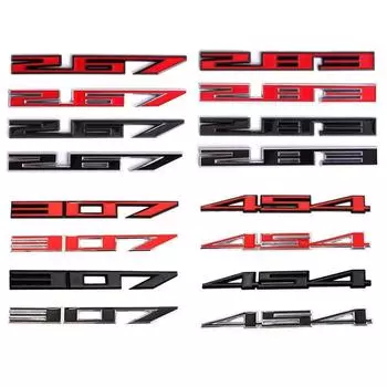 Наклейка с номером автомобиля, эмблема багажника для Ch/evr/olet 262 267 283 302 307 350 400 427 454 логотип Cruze Captiva Lacetti Sail 262 чёрный/серебряный