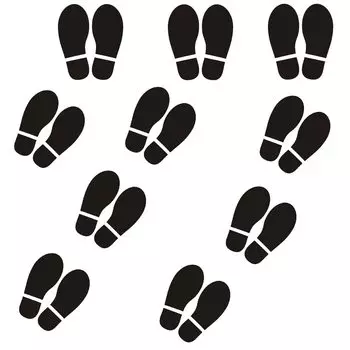 Наклейка с отпечатком ноги Знак отпечатка ноги Печать социальной дистанции Напольный знак Наклейка с отпечатком ноги (UME-STAR) (Набор 10)