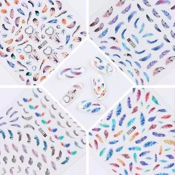 Наклейка с перьями Ловец снов Красивая бумага Модная наклейка для ногтей
