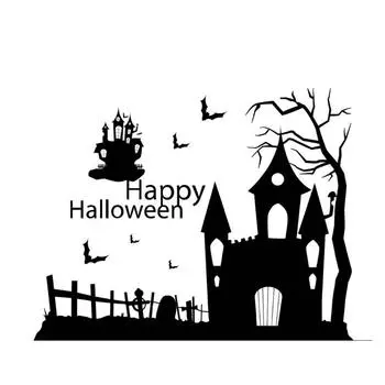 Наклейка с рисунком летучей мыши и дома для украшения стены гостиной спальни