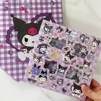 Наклейка Sanrio с персонажем даку, 1 коробка, 100 фиолетовых листов